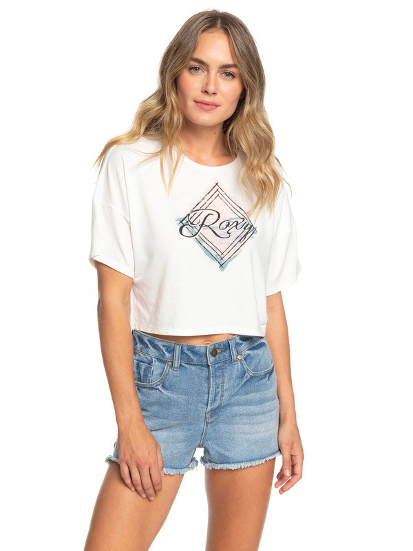 roxy, Afternoon Sun Cropped Boyfriend Tee, MARSHMALLOW (wbt0) 0 Afternoon Sun Cropped Boyfriend Tee White ARJZT05201 Roxy