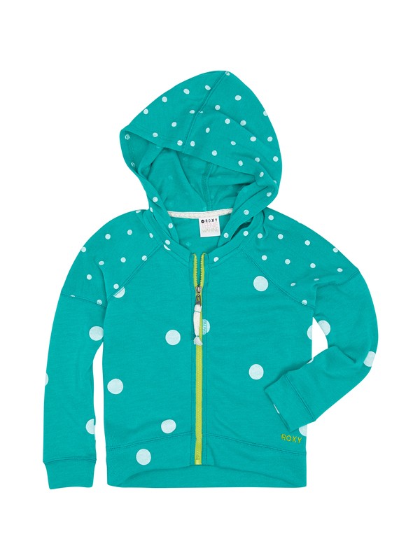 roxy, Girls 2-6 Small Love Hoodie, SPECTRA GREEN LARGE DOT (gnq6) 0 Girls 2-6 Small Love Hoodie ARLFT00045 Roxy