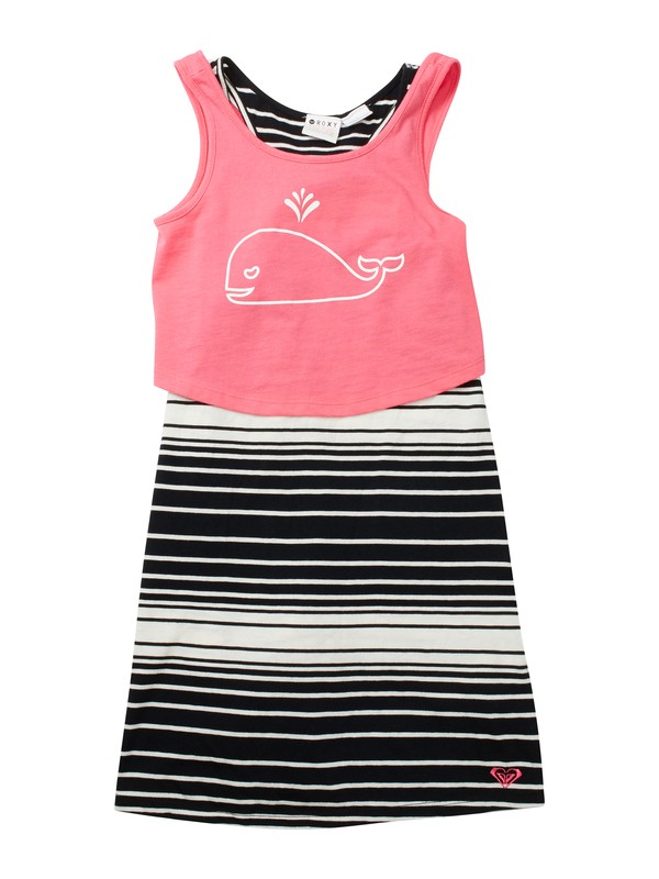 roxy, Girls 2-6 Sea Sunset Dress, TRUE BLACK VARIED STRIPE (kvj3) 0 Girls 2-6 Sea Sunset Dress ARLKD00035 Roxy