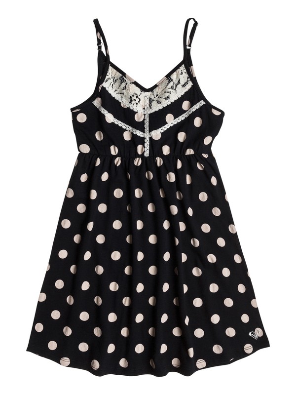 roxy, Girls 2-6 Thistle Dress, LARGE TRUE BLACK DOT (kvj6) 0 Girls 2-6 Thistle Dress ARLKD03003 Roxy
