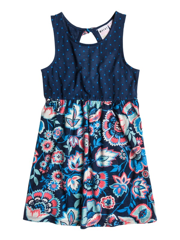 roxy, Girls 2-6 Tree Top Dress, TURKISH DARK DENIM FLORAL (brq6) 0 Girls 2-6 Tree Top Dress ARLKD03004 Roxy
