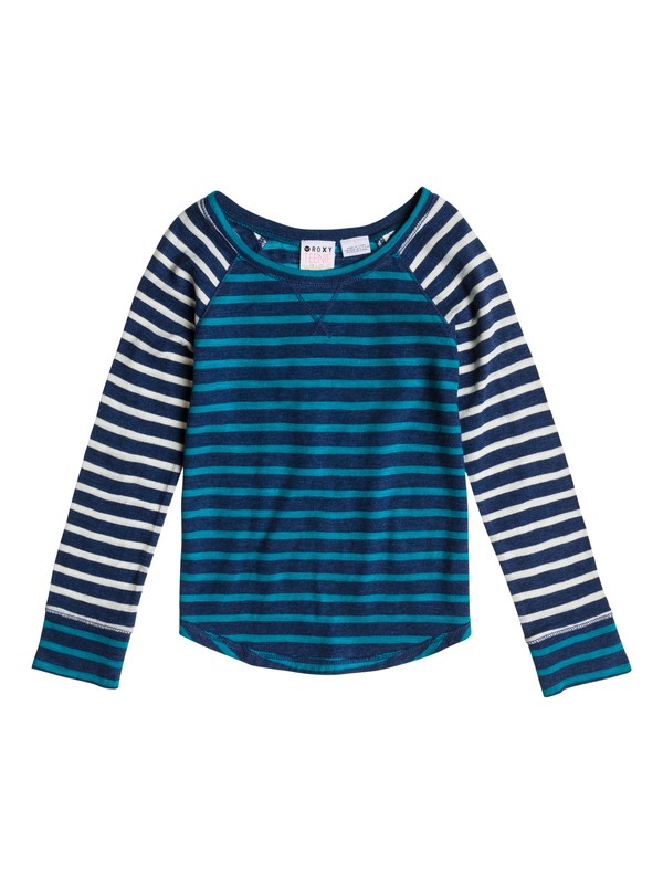 roxy, Girls 2-6 Floating Heart Long Sleeve Top, PARIS MOROCCAN BLUE STRIPE (brw3) 0 Girls 2-6 Floating Heart Long Sleeve Top ARLKT03001 Roxy