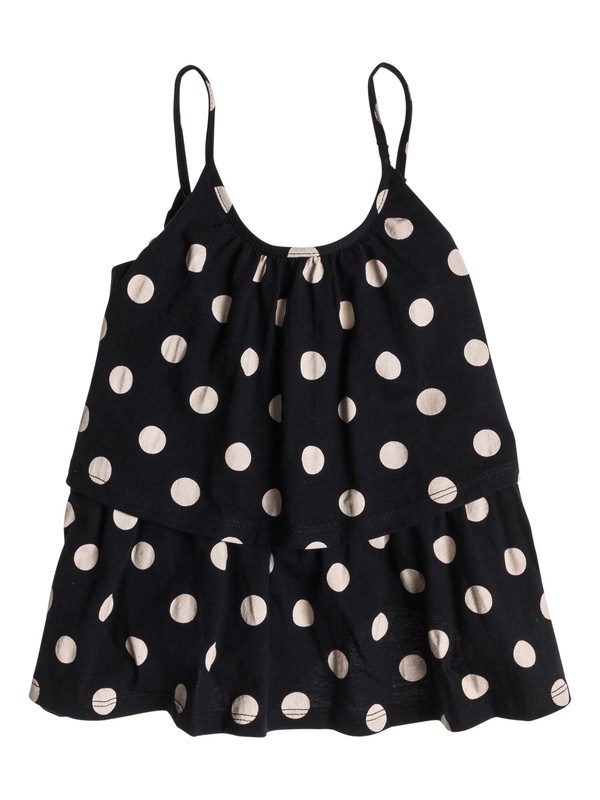 roxy, Girls 2-6 Round The Bend Tank, LARGE TRUE BLACK DOT (kvj6) 0 Girls 2-6 Round The Bend Tank ARLKT03007 Roxy