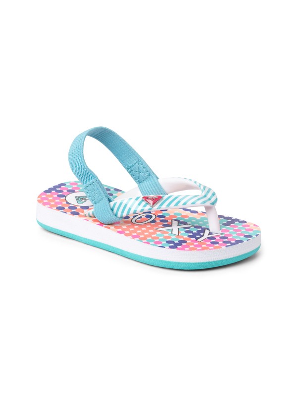 roxy, Girls 2-6 Pebbles Flip Flops, AQUA (aqa) 0 Girls 2-6 Pebbles Flip Flops ARLL100016 Roxy