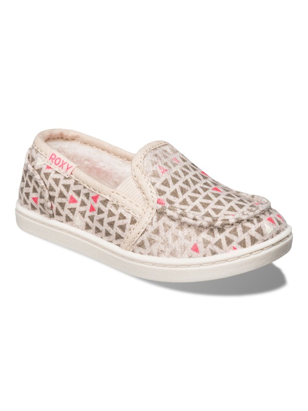 roxy, Girls 2-6 Lido Wool II Shoes, NATURAL/CRAZY PINK (ncp) 0 Girls 2-6 Lido Wool II Shoes ARLS600015 Roxy