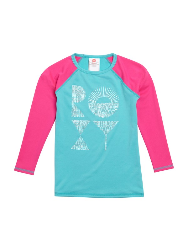 roxy, Girls 2-6 Low Tide Long Sleeve Rashguard, LIGHT JADE (bnf0) 0 Girls 2-6 Low Tide Long Sleeve Rashguard ARLWR00006 Roxy