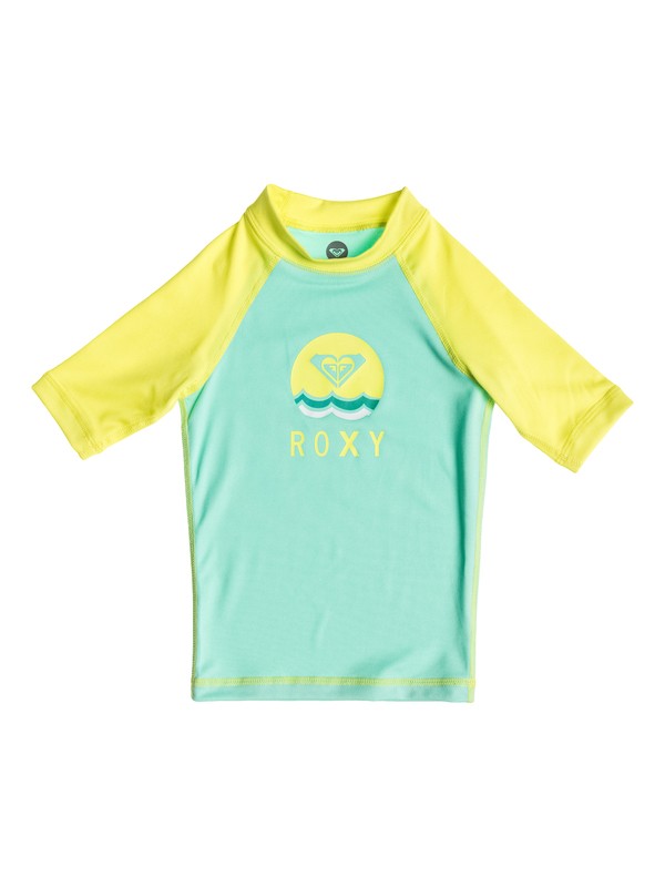 roxy, Girls 2-6 Sail Away Short Sleeve Rashguard, SEA FOAM/LIMEADE (xggg) 0 Girls 2-6 Sail Away Short Sleeve Rashguard ARLWR03017 Roxy