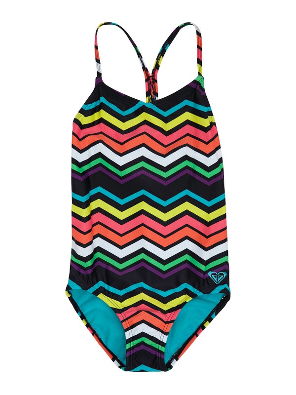 roxy, Girls 2-6 Wave Wonderer Sporty Onepiece, TBLK WONDERER (kvj4) 0 Girls 2-6 Wave Wonderer Sporty Onepiece ARLX100010 Roxy