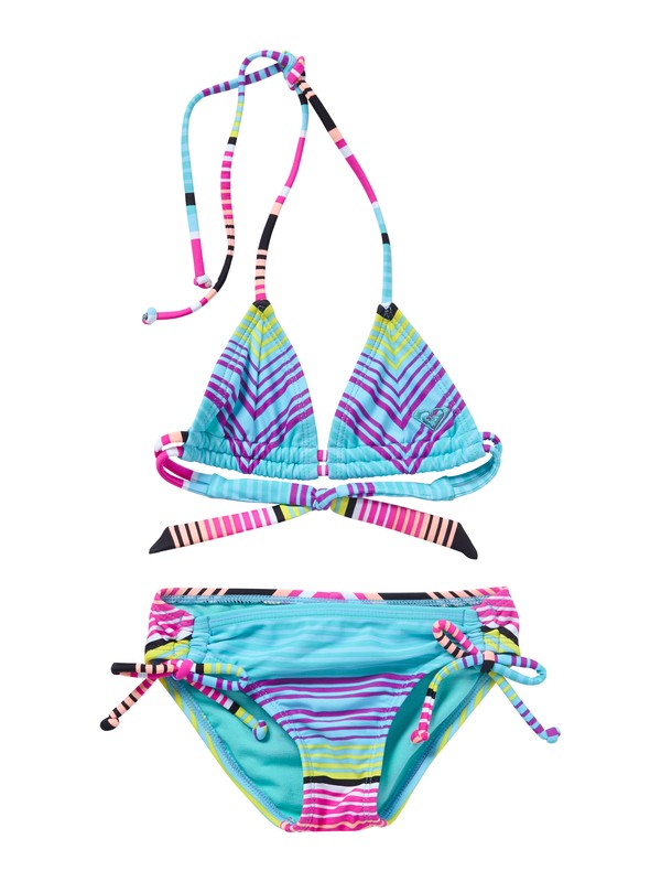 roxy, Girls 2-6 Roxy Border Tiki Tri Set Swimsuit, TPNKROXYBORDERSTRIPE (mlw7) 0 Girls 2-6 Roxy Border Tiki Tri Set Swimsuit ARLX200003 Roxy