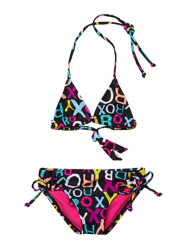 roxy, Girls 2-6 Roxy Border Tiki Tri Set Swimsuit, TBLACKROXYBORDERLOGO (kvj7) 0 Girls 2-6 Roxy Border Tiki Tri Set Swimsuit ARLX200004 Roxy