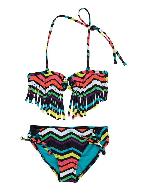 roxy, Girls 2-6 Wave Wonderer Fringe Bandeau Set, TBLK WONDERER (kvj4) 0 Girls 2-6 Wave Wonderer Fringe Bandeau Set ARLX200016 Roxy