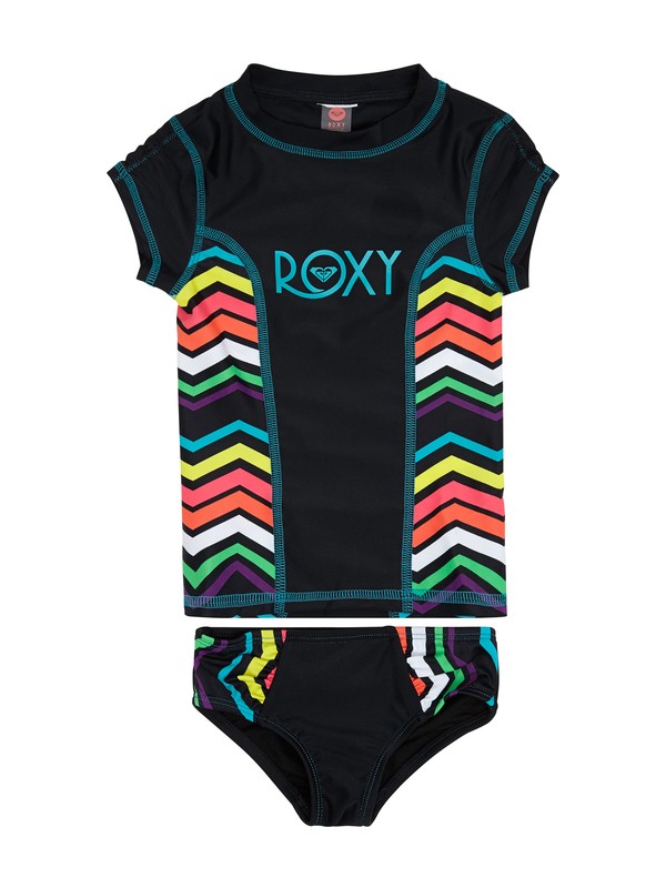 roxy, WAVE WONDERER SS RASHGUARD SET, TBLK WONDERER (kvj4) 0 WAVE WONDERER SS RASHGUARD SET ARLX200017 Roxy