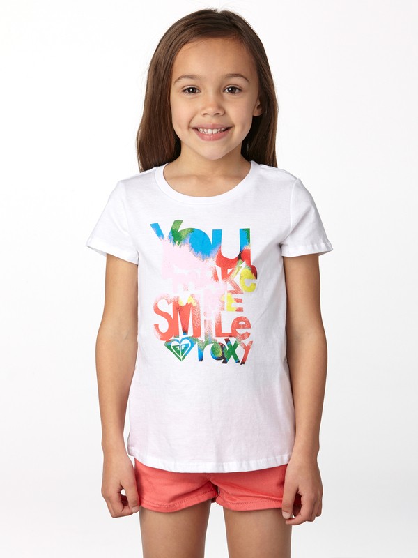 roxy, Girls 2-6 You Make Me Smile Tee, SEA SALT (wbb0) 0 Girls 2-6 You Make Me Smile Tee ARLZT00088 Roxy