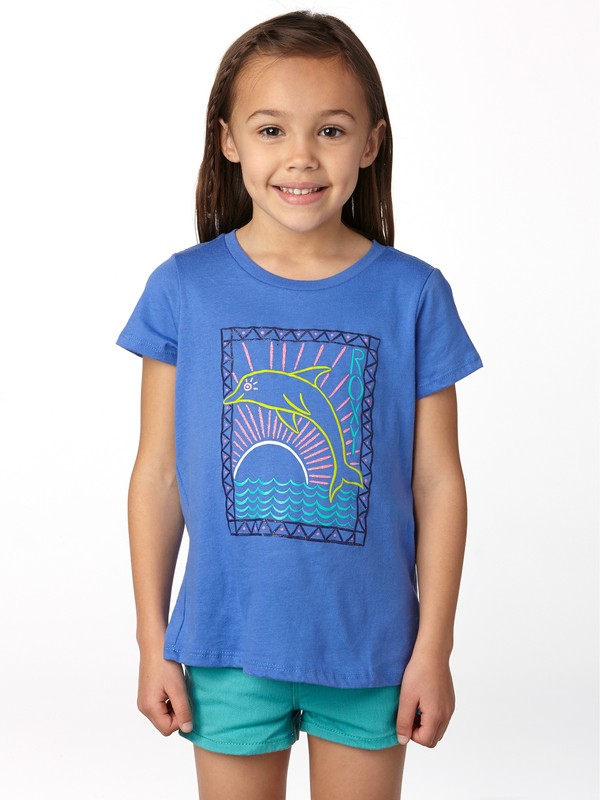 roxy, Girls 2-6 Dolphin Splash Tee, CORN FLOWER (pnd0) 0 Girls 2-6 Dolphin Splash Tee ARLZT00091 Roxy