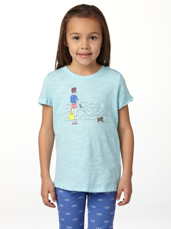 roxy, Girls 2-6 Skate Chick Tee, SKY BLUE (bgd0) 0 Girls 2-6 Skate Chick Tee ARLZT00099 Roxy