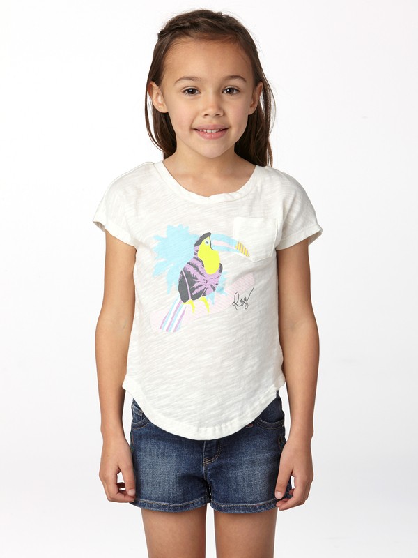 roxy, Girls 2-6 Toucan Tango Tie Back Tee, SEA SPRAY (wbs0) 0 Girls 2-6 Toucan Tango Tie Back Tee ARLZT00119 Roxy