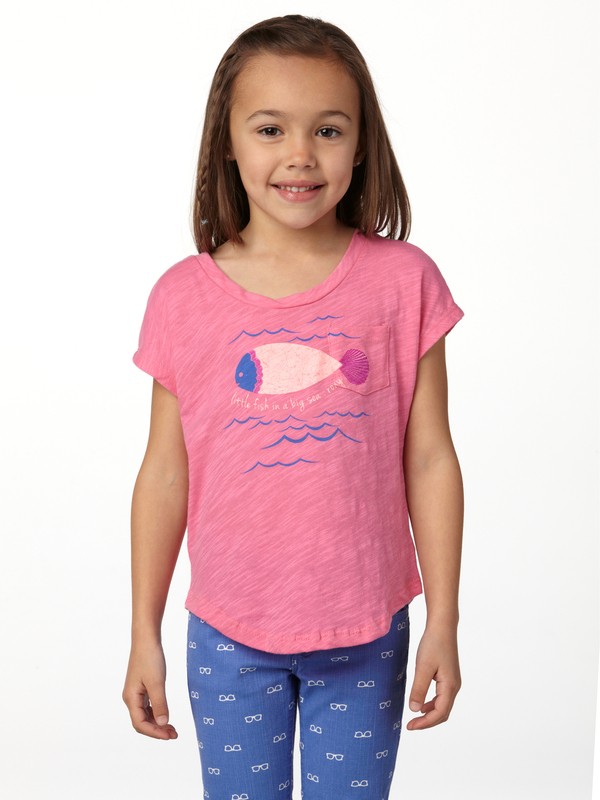 roxy, Girls 2-6 Little Fish Tie Back Tee, ROSY PINK (mht0) 0 Girls 2-6 Little Fish Tie Back Tee ARLZT00120 Roxy