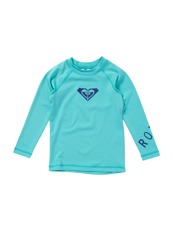 roxy, Girls 2-6 Whole Hearted Toddler LS Rashguard, LIGHT JADE (bjr0) 0 Girls 2-6 Whole Hearted Toddler LS Rashguard AROWR00001 Roxy