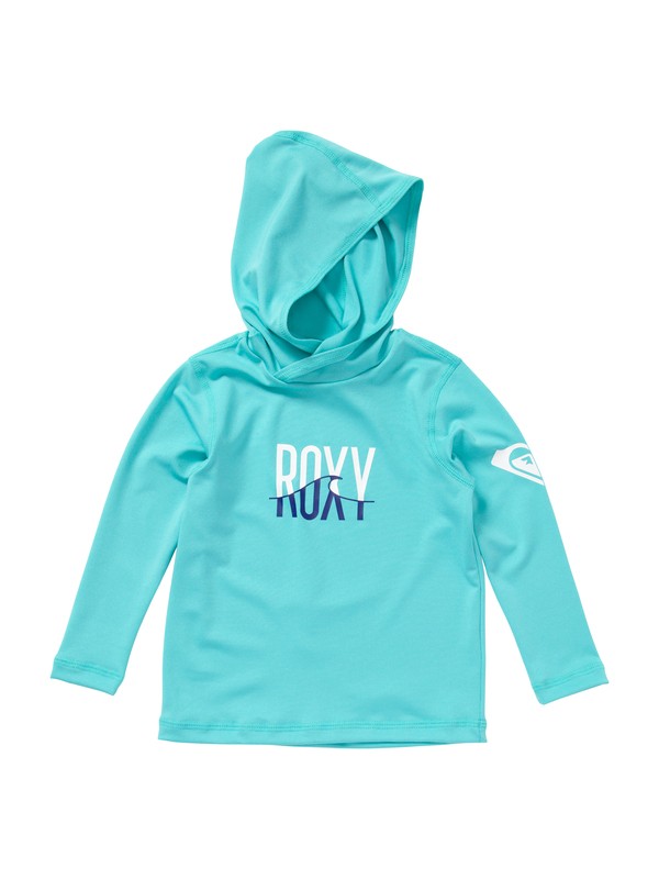 roxy, Girls 2-6 Roxy Wave Hoodie Girl Rashguard, LIGHT JADE (bjr0) 0 Girls 2-6 Roxy Wave Hoodie Girl Rashguard AROWR00005 Roxy