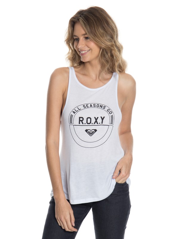 roxy, Regata Feminina com Estampa Frontal Roxy, BRANCO (brc) 0 Regata Feminina com Estampa Frontal Roxy Branco BR73731588 Roxy
