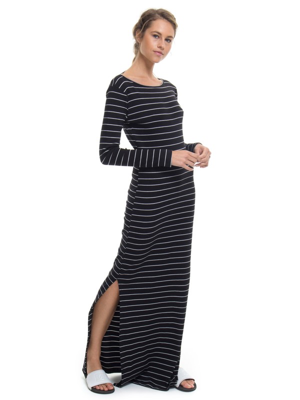 roxy, Vestido Longo Listrado Long Waves Roxy, PRETO* (prt) 0 Vestido Longo Listrado Long Waves Roxy Preto BR73811546 Roxy