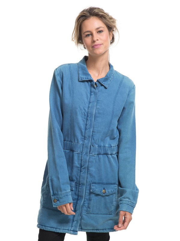 roxy, Parka Jeans c/ Forro de Sherpa Cozy Roxy, BLUE* (blu) 0 Parka Jeans c/ Forro de Sherpa Cozy Roxy Azul BR76421096 Roxy