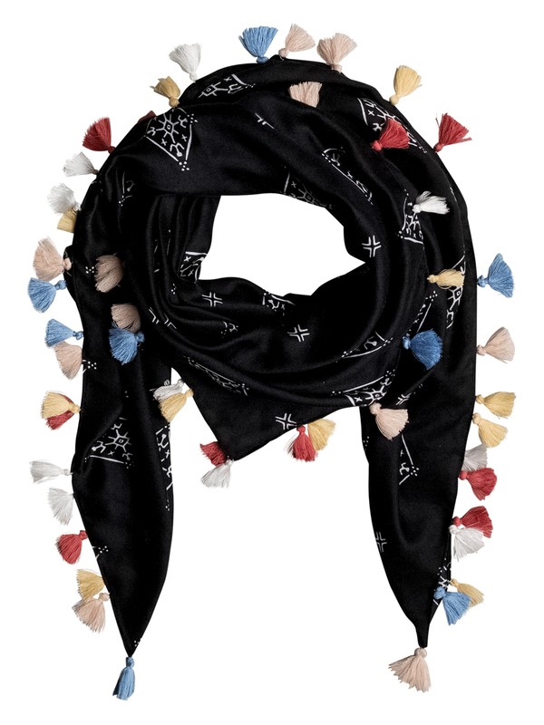 roxy, Bee Hie - Foulard carré, ANTHRACITE TRIBAL VOICE RG (kvj2) 0 Bee Hie - Foulard carré Noir ERGAA03028 Roxy