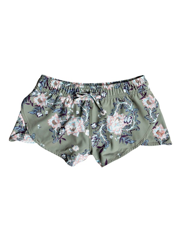 roxy, Girls 7-14 Sonora Beauty Boardshorts, OLIVE ARIZONA RISING (glw6) 0 Girls 7-14 Sonora Beauty Boardshorts Green ERGBS03052 Roxy