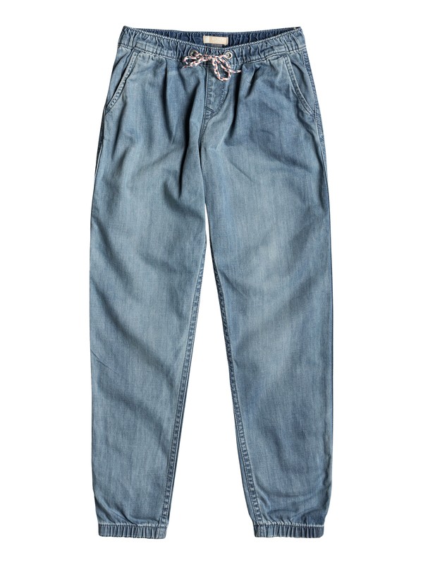 roxy, Make Us Feel Alive - Pantalon de plage en denim, MEDIUM BLUE (bgy0) 0 Make Us Feel Alive - Pantalon de plage en denim Bleu ERGDP03042 Roxy