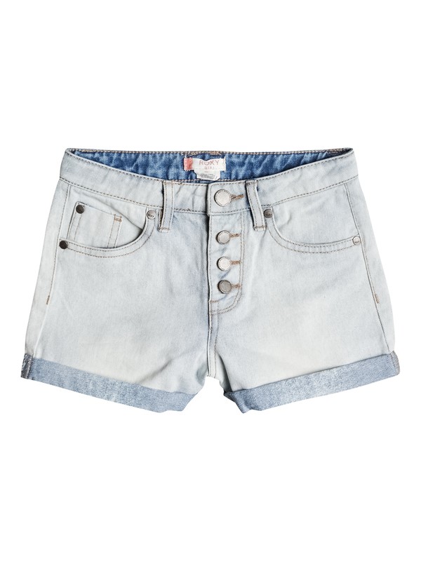roxy, Girls 7-14 Go Find Yourself High Waisted Denim Shorts, BLEACHED BLUE (bezw) 0 Girls 7-14 Go Find Yourself High Waisted Denim Shorts Blue ERGDS03031 Roxy
