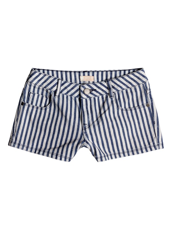 roxy, Girls 7-14 Young Heart Denim Shorts, MEDIUM BLUE LA MINI VAGUE STRI (xwbb) 0 Girls 7-14 Young Heart Denim Shorts White ERGDS03038 Roxy