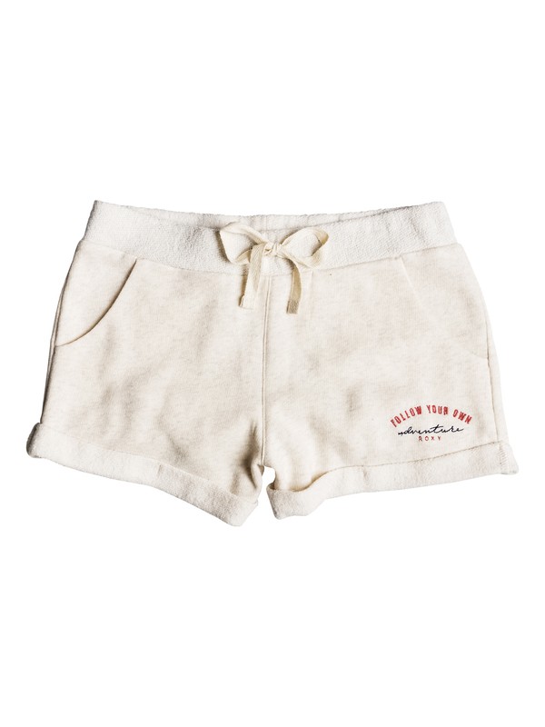 roxy, Girls 7-14 Blazing Eyes Sweat Shorts, METRO HEATHER (tenh) 0 Girls 7-14 Blazing Eyes Sweat Shorts Beige ERGFB03085 Roxy