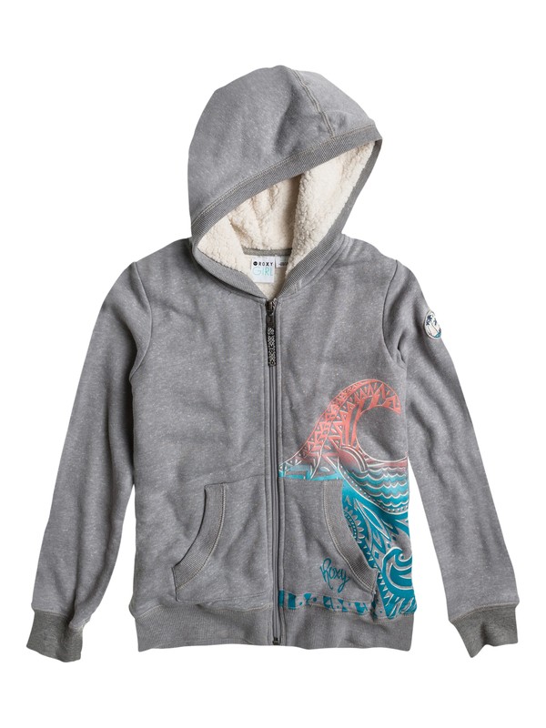 roxy, Girls 7-14 Pink Flamingo A Hoodie, HERITAGE HEATHER (sgrh) 0 Girls 7-14 Pink Flamingo A Hoodie ERGFT03005 Roxy