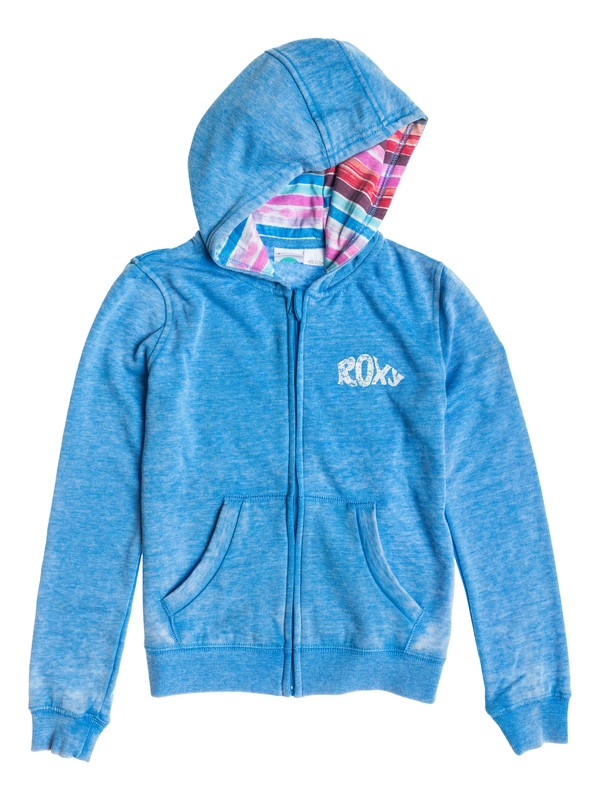 roxy, Girls 7-14 Brookyn Hoodie, MEDITERRANEAN BLUE (bqe0) 0 Girls 7-14 Brookyn Hoodie ERGFT03030 Roxy