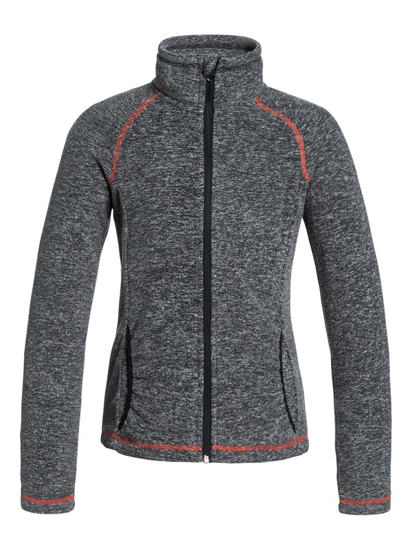 roxy, Girl's 7-14 Harmony Zip-Up Fleece, ANTHRACITE (kvj0) 0 Girl's 7-14 Harmony Zip-Up Fleece ERGFT03083 Roxy