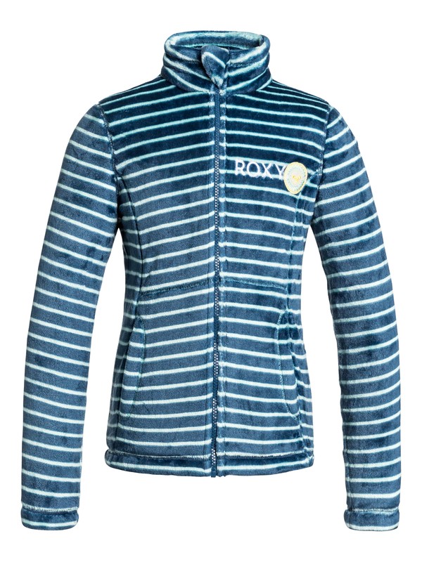 roxy, Girl's 7-14 Igloo Zip-Up Fleece, TEDDY STRIPE_BAY (gbn3) 0 Girl's 7-14 Igloo Zip-Up Fleece ERGFT03084 Roxy