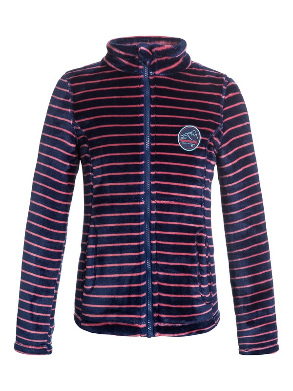 roxy, Igloo - Veste en polaire à poils longs, TEDDY STRIPE_BLUEPRINT (bsq5) 0 Igloo - Veste en polaire à poils longs Bleu ERGFT03140 Roxy