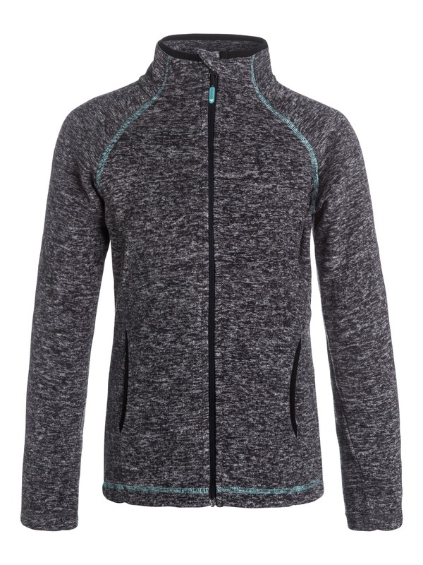 roxy, Girls 7-14 Harmony Zip Fleece, TRUE BLACK (kvj0) 0 Girls 7-14 Harmony Zip Fleece ERGFT03141 Roxy