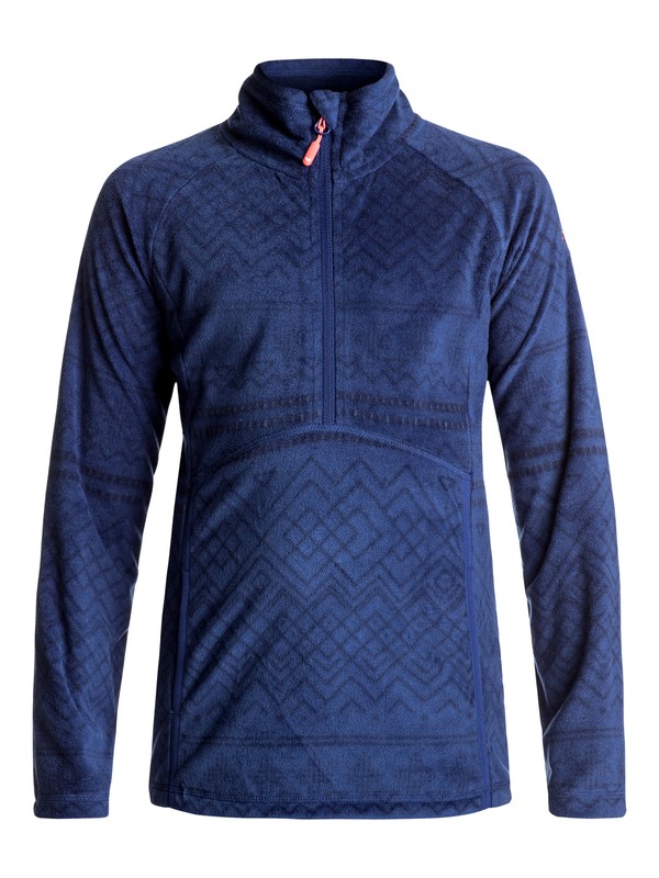 roxy, Girls 7-14 Cascade Half Zip Polar Fleece, SODALITE BLUE_ASTA LAYER PRINT (byb5) 0 Girls 7-14 Cascade Half Zip Polar Fleece ERGFT03210 Roxy