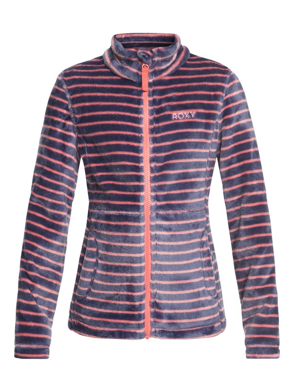 roxy, Girls 7-14 Igloo Technical Zip-Up Fleece, SHELL PINK_TEDDY STRIPES (mhg3) 0 Girls 7-14 Igloo Technical Zip-Up Fleece Pink ERGFT03267 Roxy