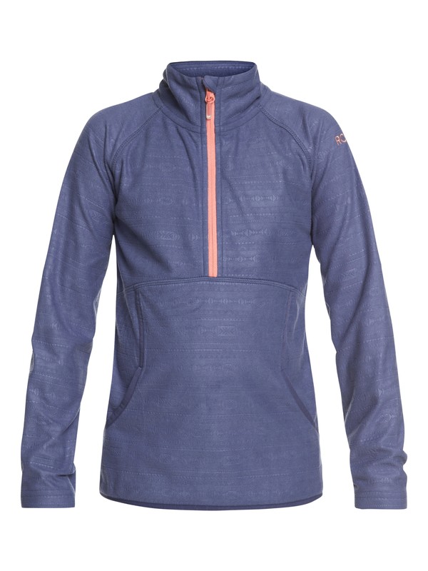 roxy, Girls 7-14 Cascade Technical Half-Zip Fleece, CROWN BLUE_INDIE STRIPES EMBOS (bqy7) 0 Girls 7-14 Cascade Technical Half-Zip Fleece Blue ERGFT03269 Roxy