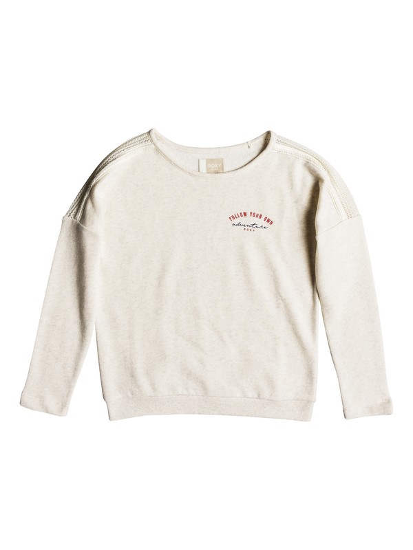 roxy, Girls 7-14 Glitter And Gold Sweatshirt, METRO HEATHER (tenh) 0 Girls 7-14 Glitter And Gold Sweatshirt Beige ERGFT03292 Roxy