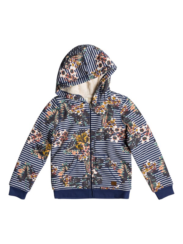 roxy, Earth Groove - Zip-Up Hoodie for Girls 8-16, MEDIEVAL BLUE BOARDWALK (bte6) 0 Earth Groove - Zip-Up Hoodie for Girls 8-16 Blue ERGFT03294 Roxy