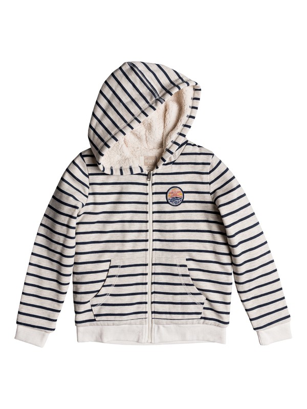 roxy, Girl's 7-14 All My Life Zip-Up Hoodie, DRESS BLUES ROMANTIC STRIPES Y (btk5) 0 Girl's 7-14 All My Life Zip-Up Hoodie Blue ERGFT03321 Roxy