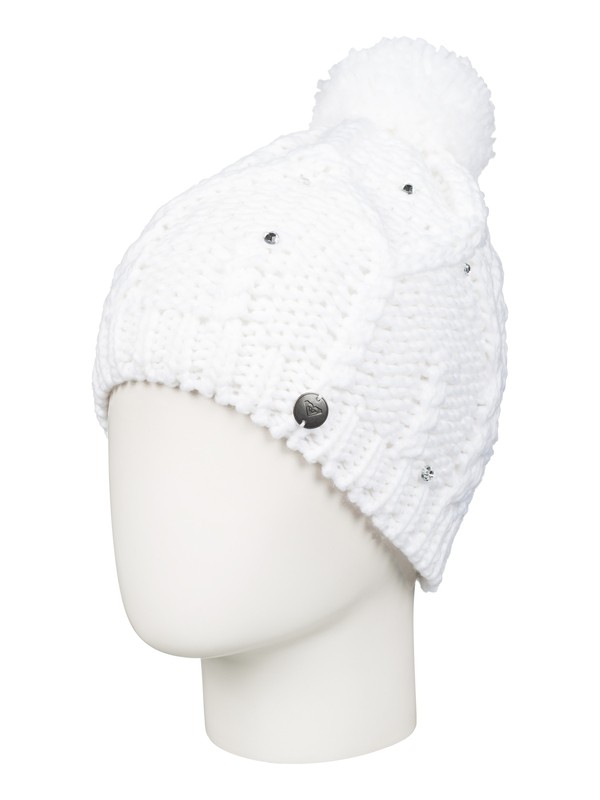 roxy, Шапка с помпоном Shooting Star, BRIGHT WHITE (wbb0) 0 Шапка с помпоном Shooting Star Белый ERGHA03015 Roxy