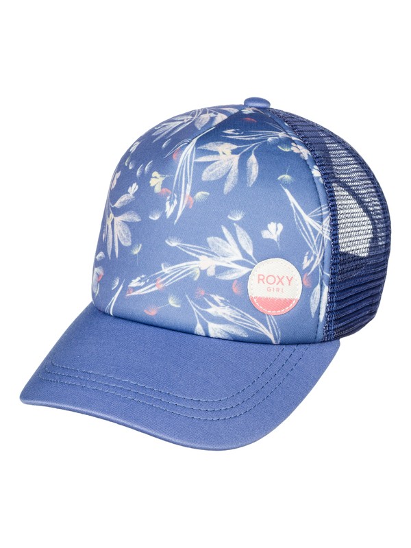 roxy, Girls 7-14 Just Ok Trucker Hat, BLEACHED DENIM BOTANIC GARDEN (pmk6) 0 Girls 7-14 Just Ok Trucker Hat ERGHA03039 Roxy