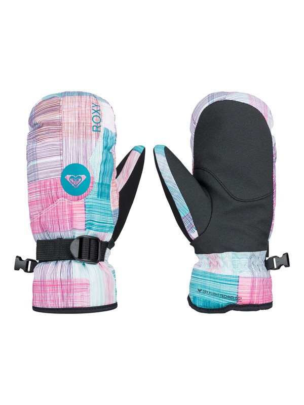 roxy, Girl's 7-14 Jetty Snowboard Mittens, PLAID LINES (bmj6) 0 Girl's 7-14 Jetty Snowboard Mittens ERGHN03004 Roxy