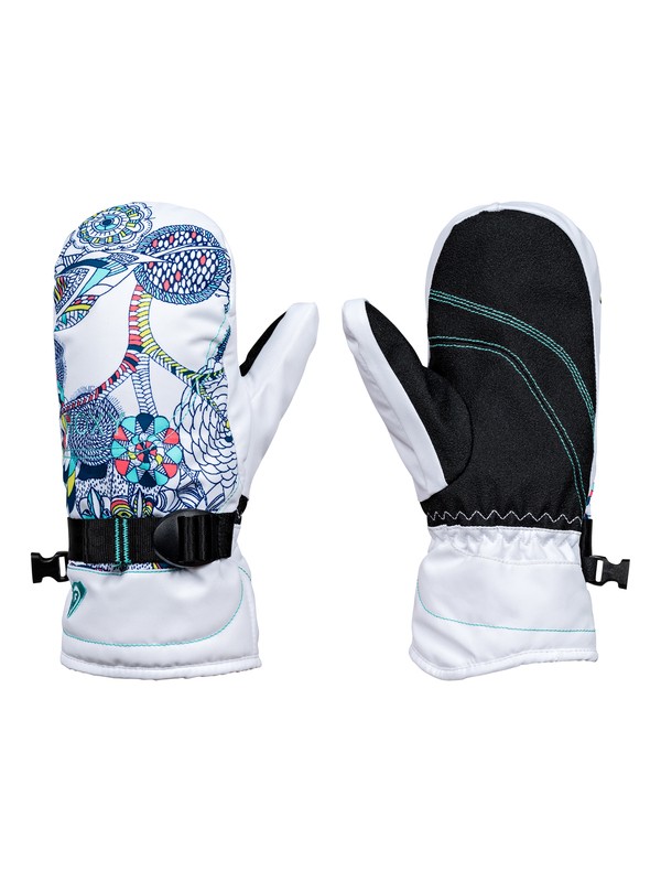 roxy, Сноубордические перчатки ROXY Jetty, BRIGHT WHITE_HACKNEY EMPIRE (wbb6) 0 Сноубордические перчатки ROXY Jetty Белый ERGHN03013 Roxy
