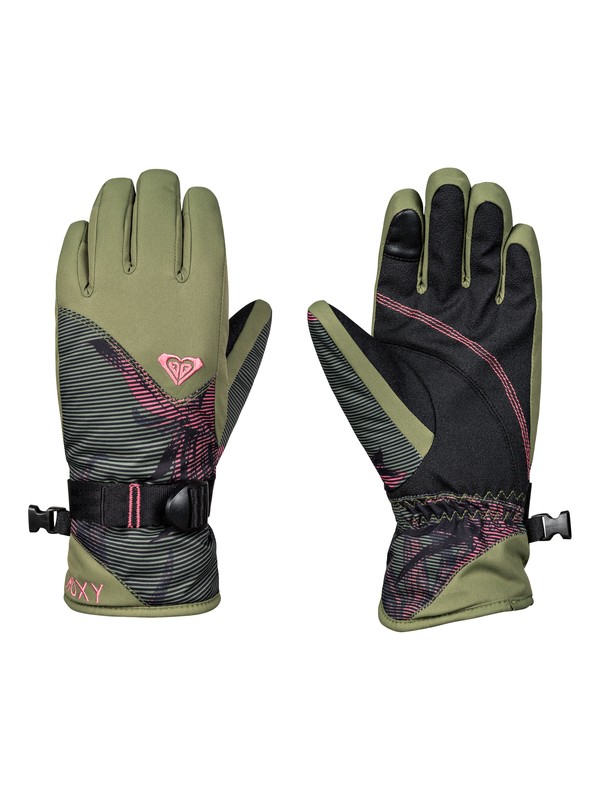 roxy, Girl's 7-14 ROXY Jetty Snowboard/Ski Gloves, TRUE BLACK_SWELL FLOWERS GIRL (kvj5) 0 Girl's 7-14 ROXY Jetty Snowboard/Ski Gloves Black ERGHN03014 Roxy