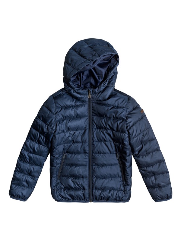 roxy, Girls 7-14 Question Reason Hooded Puffer Jacket, DRESS BLUES (btk0) 0 Girls 7-14 Question Reason Hooded Puffer Jacket ERGJK03044 Roxy
